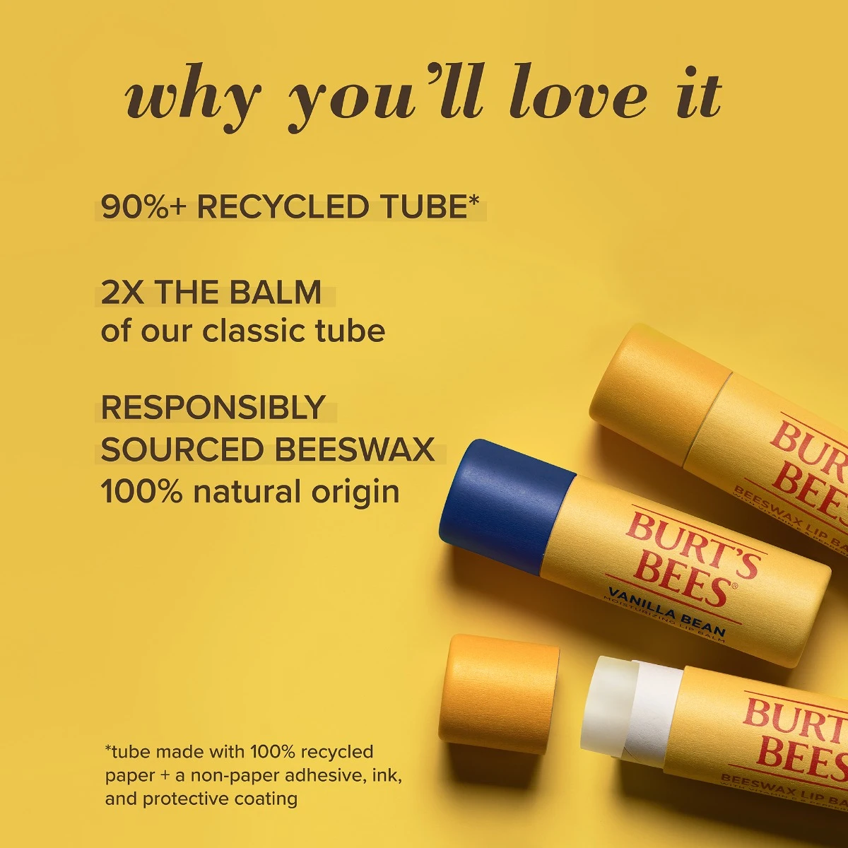 Vanilla Bean Lip Balm Paper Tube